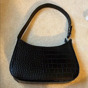 Black Crocodile Women's Shoulder Bag